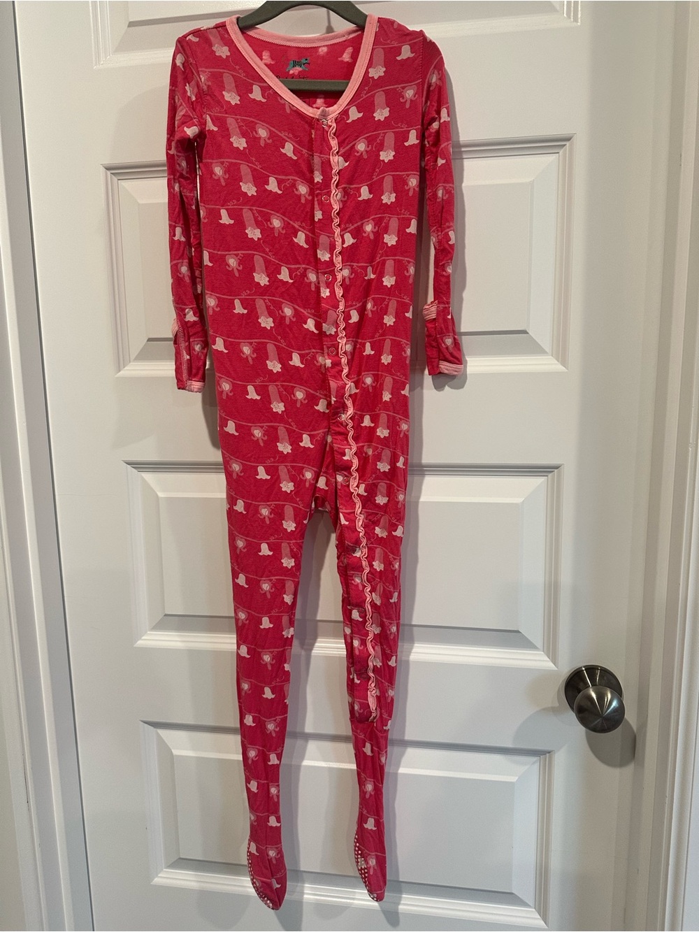 Kickee Pants Catch a Tiger Girls Size 5 Bamboo Footed One Piece Pajamas - EUC